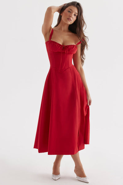SHANA Pink floral corset dress