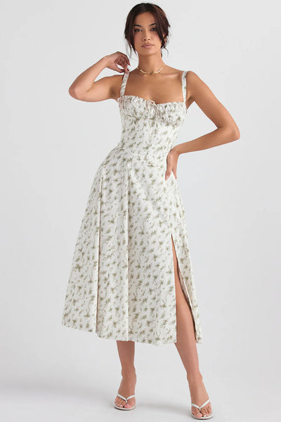 SHANA Pink floral corset dress