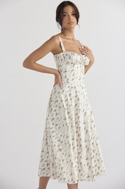 SHANA Pink floral corset dress
