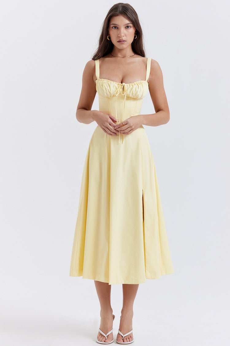 SHANA Pink floral corset dress