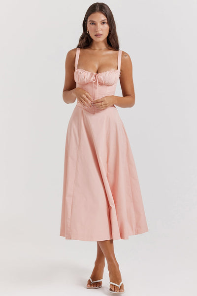 SHANA Pink floral corset dress