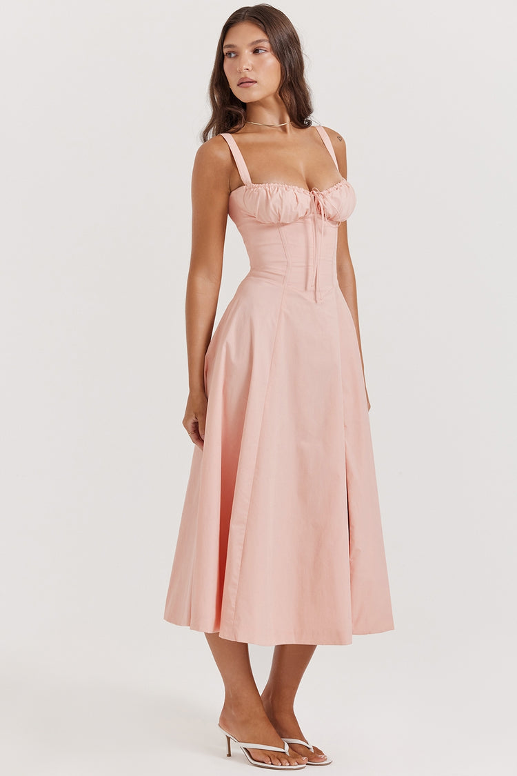 SHANA Pink floral corset dress