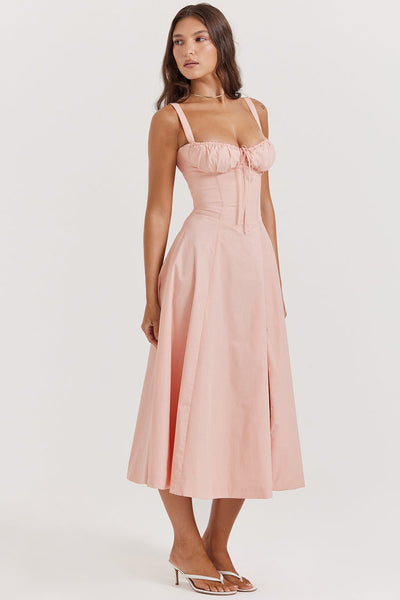SHANA Pink floral corset dress