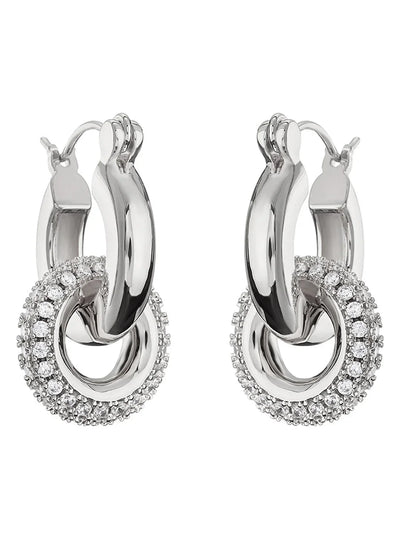 Retro Polished Double Hoop Earrings
