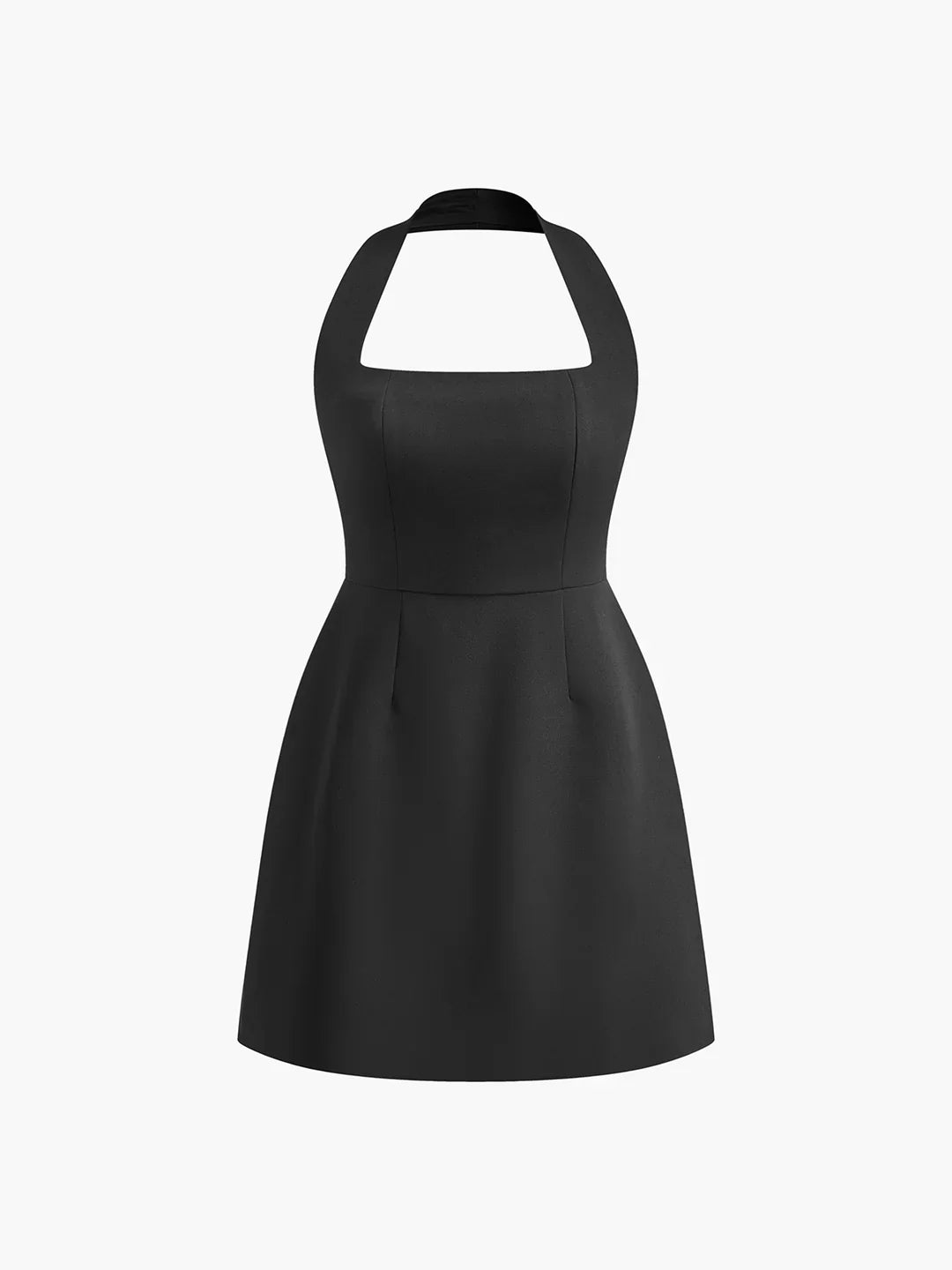 Elegant Slim-fit Halter Solid Dress