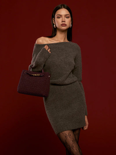 Always Chic Suede Woven Tote Bag